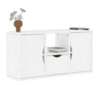 ""SALE 2026"" Armoire TV moderne Blanc - Meuble TV avec tiroir ODDA blanc 79x24x40cm - bois massif pin PRO534611596