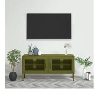 ""SALE 2026"" Armoire TV moderne Vert - Meuble TV Vert olive 105x35x50cm Acier PRO219672218