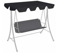 ""SALE 2026"" Bâches de Accessoire Gazebo de jardin Contre UV Noir - Toile belvédère Toit de rechange de balançoire noir 188/168x1454
