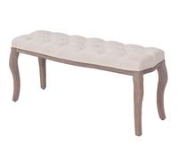 ""SALE 2026"" Banc à chaussures Blanc - Banc Lin Bois massif 110x38x48cm Blanc crème PRO237885692