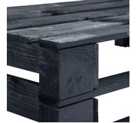 ""Sale 2026"" Banc d'angle palette de jardin - BURKE - Banquette balcon - bois noir BB602
