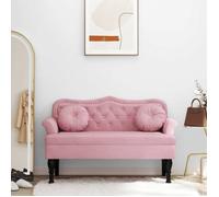 ""SALE 2026"" Banc de bout de lit Rose - Banc avec coussins rose 120,5x65x75cm velours PRO973781377