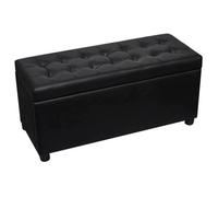 ""SALE 2026""Banc de Couloir classique Noir - Pouf de rangement Cuir synthétique Noir 9.6 Kg 807202