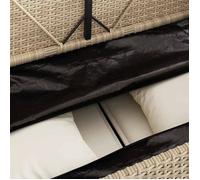 Sale 2026@ Banc de jardin avec coussins beige résine tressée - Banquette de balcon @4328