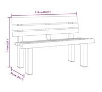Sale 2026@ Banc de jardin blanc 110x52x71 cm polypropylène - Banquette de balcon @3592
