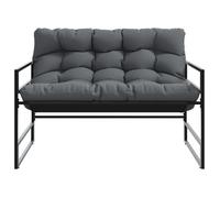 ""Sale 2026"" Banc de jardin - BURKE - Banquette balcon - avec coussin - anthracite 113 cm - acier BB515