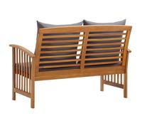 ""Sale 2026"" Banc de jardin - BURKE - Banquette balcon - avec coussins - 119 cm - Bois solide d'acacia BB264