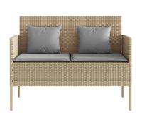 ""Sale 2026"" Banc de jardin - BURKE - Banquette balcon - avec coussins - beige résine tressée BB419