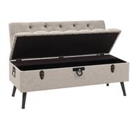 ""SALE 2026""Banc de rangement - Banquette d'entrée - WINWIN - avec dossier 110cm Crème Tissu 22 Kg 2004297