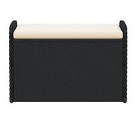 ""Sale 2026"" Banc de rangement - BURKE - coffre rangement - avec coussin - noir 80x51x52 cm résine tressée BB801