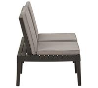 ""Sale 2026"" Banc de salon de jardin - BURKE - Banquette balcon - avec coussin - Plastique Gris BB298