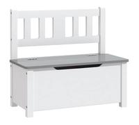 ""SALE 2026""banc en forme de coffre Blanc - Banc de rangement pour enfants Blanc et gris 60x30x55cm MDF 8.45 Kg 859090