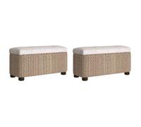 ""SALE 2026""Bancs de rangement - Banquette d'entrée - WINWIN - lot de 2 avec coussin gris 69cm quenouille 9.3 Kg 8878759