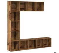 ""SALE 2026""Bibliothèque - Colonne/Meuble Étagère de rangement pour livres -s 3 pcs vieux bois - bois d'ingénierie 55.2 Kg 5274342