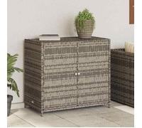 ""SALE 2026"" Boîte de rangement de jardin Gris - Armoire de rangement de jardin gris 83x45x76cm résine tressée PRO254913495