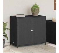 ""SALE 2026"" Boîte de rangement de jardin Noir - Armoire de rangement de jardin noir 83x45x76cm résine tressée PRO358359228