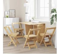 ""SALE 2026"" Brun - Chaises à manger pliables lot de 4 Corona bois massif de pin PRO383766754