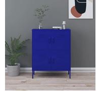 ""SALE 2026"" Buffet bahut Bleu - Armoire de rangement Bleu marine 80x35x101,5cm Acier PRO182605264