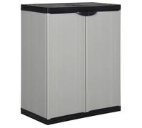 ""SALE 2026"" Buffet bahut Gris - Armoire de rangement de jardin 1 étagère Gris/noir 68x40x85cm PRO941573571