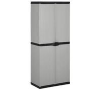 ""SALE 2026"" Buffet bahut Gris - Armoire de rangement de jardin 3 étagères Gris/noir 68x40x168cm PRO907207155