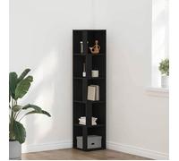 ""SALE 2026"" Buffet bahut Noir - Étagères d'angle Chêne noir 33x33x164,5cm PRO239408999