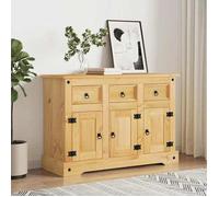 ""SALE 2026""Buffet « Corona » marron Bois massif Pin mexicain - moderne-design - bois massif - marron - plateau robuste - pour salon