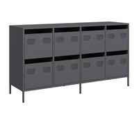 ""SALE 2026""Buffet de cuisine - Placard vaisselier - WINWIN - Cabinet bahut anthracite 135x39x73,5cm acier laminé à froid 45.8 Kg 440