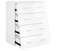 ""SALE 2026""Buffet de cuisine - Placard vaisselier - WINWIN - Cabinet bahut avec 4 tiroirs 60x30,5x71cm Blanc brillant 17.35 Kg 88011