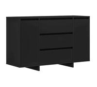 ""SALE 2026""Buffet de cuisine - Placard vaisselier - WINWIN - Cabinet bahut avec tiroir Noir 120x41x75cm - bois d'ingénierie 49.4 Kg