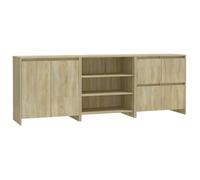 ""SALE 2026""Buffet de cuisine stable - Placard Cabinet bahut Beige - Buffets 3 pcs Chêne sonoma Bois d'ingénierie 70.07 Kg 988788