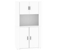 ""SALE 2026""Buffet de cuisine stable - Placard Cabinet bahut Blanc - Buffet haut Blanc Bois d'ingénierie 49.56 Kg 121468