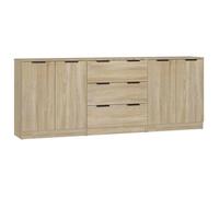 ""SALE 2026""Buffet de cuisine stable - Placard Cabinet bahut Brun - Buffets 3 pcs Chêne sonoma Bois d'ingénierie 55.02 Kg 294528