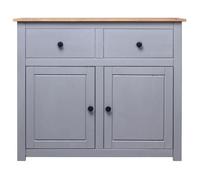 ""SALE 2026""Buffet de cuisine stable - Placard Cabinet bahut Gris - Buffet Gris 93x40x80cm Pin solide Assortiment Panama 22 Kg 849143
