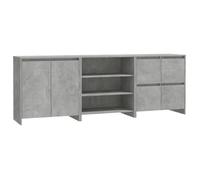 ""SALE 2026""Buffet de cuisine stable - Placard Cabinet bahut Gris - Buffets 3 pcs Gris béton Bois d'ingénierie 68.7 Kg 566194
