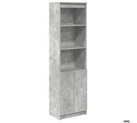 ""SALE 2026""Buffet haut - Armoire haute vitrine - WINWIN - gris béton 50x35x180cm - bois d'ingénierie 32.5 Kg 4648859