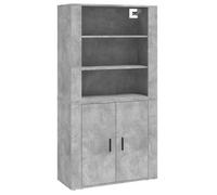 ""SALE 2026""Buffet haut - Armoire haute vitrine - WINWIN - Gris béton - bois d'ingénierie 48.72 Kg 9762476