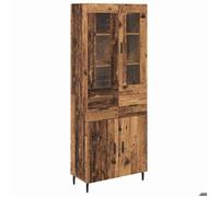 ""SALE 2026""Buffet haut,Haut Armoire - Placard vaisselier - WINWIN - 2 pcs Bois Ancien Bois - Aggloméré et Verre 53.42 Kg 7046350