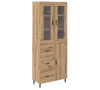 ""SALE 2026""Buffet haut,Haut Armoire - Placard vaisselier - WINWIN - 2 pcs Chêne artisanal Bois - Aggloméré et Verre 52.57 Kg 2238578