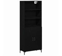 ""SALE 2026""Buffet haut,Haut Armoire - Placard vaisselier - WINWIN - Chêne noir 69,5x32,5x180cm - bois d'ingénierie 42.35 Kg 8980304