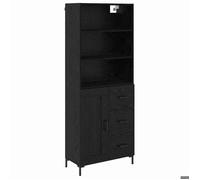 ""SALE 2026""Buffet haut,Haut Armoire - Placard vaisselier - WINWIN - Chêne noir 69,5x32,5x180cm - bois d'ingénierie 46.41 Kg 6187823