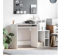 ""SALE 2026"" Bureau moderne, compact Blanc - Bureau avec Rangement avec étagère Blanc 120.5x44x88.5cm PRO334995278