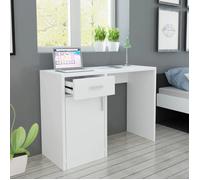 ""SALE 2026"" Bureau moderne, compact Blanc - Bureau avec tiroir et placard 100x40x73cm Blanc PRO831093032