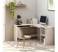 ""SALE 2026"" Bureau moderne, compact Blanc - Bureau d'angle en forme de L Blanc brillant Bois d'ingénierie PRO155381993
