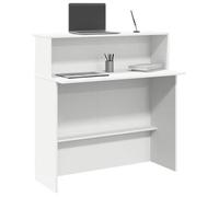 ""SALE 2026"" Bureau moderne, compact Blanc - Bureau de réception Blanc 100x50x103,5cm - bois d'ingénierie PRO188318741