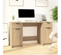 ""SALE 2026"" Bureau moderne, compact Brun - Bureau avec armoire latérale Chêne sonoma Bois d'ingénierie PRO190244983