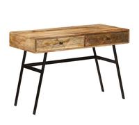 ""SALE 2026"" Bureau moderne, compact Brun - Bureau avec tiroirs Bois solide de manguier 110x50x76cm PRO957304843