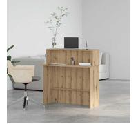 ""SALE 2026"" Bureau moderne, compact Brun - Bureau réception chêne artisanal 100x50x103,5cm - bois ingénierie PRO886053065