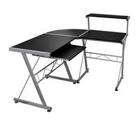 ""SALE 2026"" Bureau moderne, compact Noir - Bureau d'ordinateur d'angle Noir 132x112x99cm - bois d'ingénierie PRO693456996