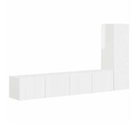""SALE 2026""Cabinet HiFi - Pour salon - design élégant Blanc - Ensemble meuble TV 2 pcs Blanc brillant Bois d'ingénierie 41.11 Kg 892
