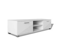 ""SALE 2026""Cabinet HiFi - Pour salon - design élégant Blanc - Meuble TV Blanc brillant 120x40 5x35cm 22 Kg 771314